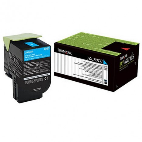 Toner Original Lexmark Cyan CS310,410,510 (1K) - 70C80C0