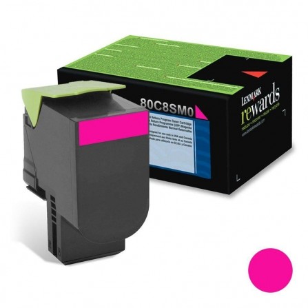 Toner Original Lexmark 808SM Magenta CX310,410,510 (2K) - 80C8SM0