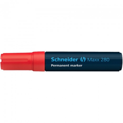 MARQUEUR MAXX 280 PERMANENT (4 à 12mm) ROUGE POINTE BISEAUTE