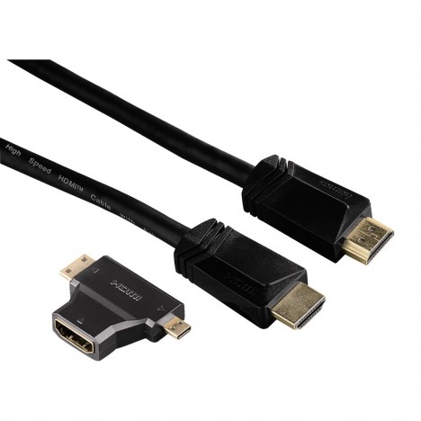 Câble HDMI™ haute vitesse,mâle Hama - Ethernet, 1,5 m + 2 en 1 Adaptateur HDMI™