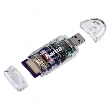 Lecteur USB 2.0 "8en1" de cartes, SD/microSD Hama - Transparent 2