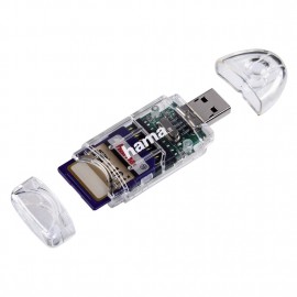 Lecteur USB 2.0 "8en1" de cartes, SD/microSD Hama - Transparent Lecteur USB 2.0 "8en1" de cartes, SD/microSD Hama - Transparent