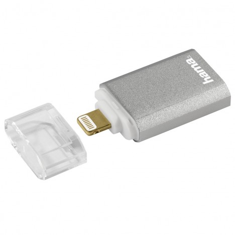 Lecteur de cartes Lightning "Save2Data mini", microSD Hama - Argent