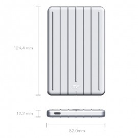 Disque Dur SSD Externe Silicon Power 2.5" bolt 75 512 Go- Argent (SP512GBPSDB75SCS)