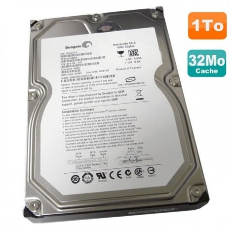Disque Dur 1To 3.5" SATA Seagate Barracuda - (ST31000520AS)