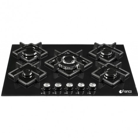 Plaque de Cuisson FRANCO 5 Feux 70 cm Noir (70353-BF)