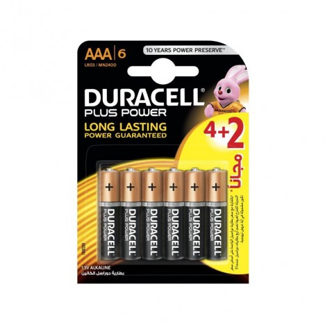 6x Piles Duracell Alkaline Power Plus AAA (5000394127449)