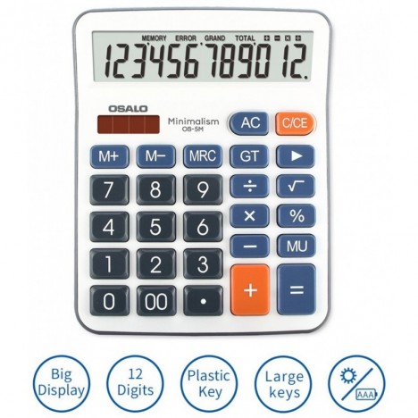 Calculatrice de bureau 12 chiffres OSALO -(OS-5M)