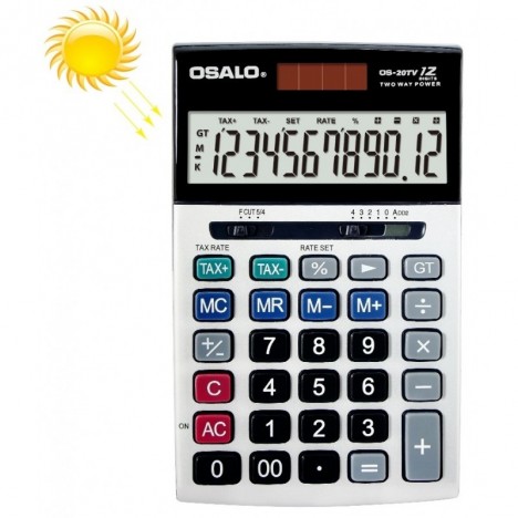 Calculatrice de bureau 12 chiffres OSALO -(OS-20TV)
