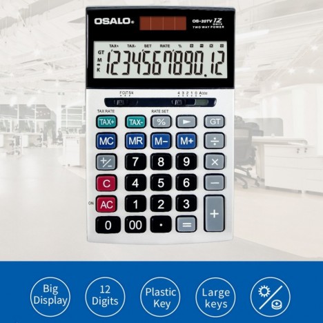 Calculatrice de bureau 12 chiffres OSALO -(OS-20TV)