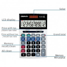 Calculatrice de bureau 12 chiffres OSALO -(OS-20TV)