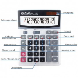 Calculatrice de bureau 12 chiffres OSALO -(OS-1200V)