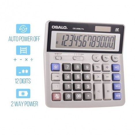 Calculatrice de bureau OSALO 12 chiffres -(OS-200ML) Calculatrice de bureau OSALO 12 chiffres -(OS-200ML)