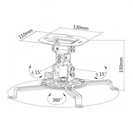 Support de plafond pour Vidéoprojecteur SBOX (PM-18) 2