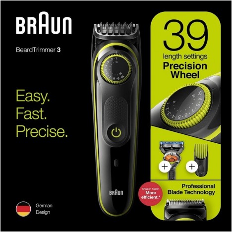 Tondeuse à Cheveux et Barbe BRAUN - Noir (BT3241) Tondeuse à Cheveux et Barbe BRAUN - Noir (BT3241)