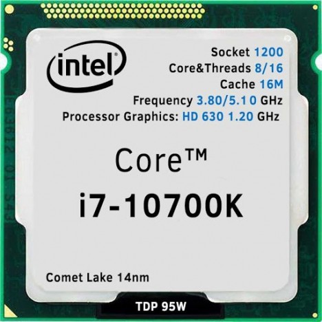 Processeur Intel Core i7 10700K TRAY (3.8 Ghz / 5.1 Ghz)