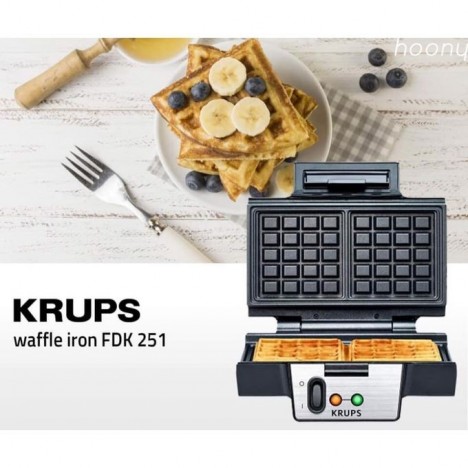 Gaufrier KRUPS 850 Watt -Inox (FDK251)