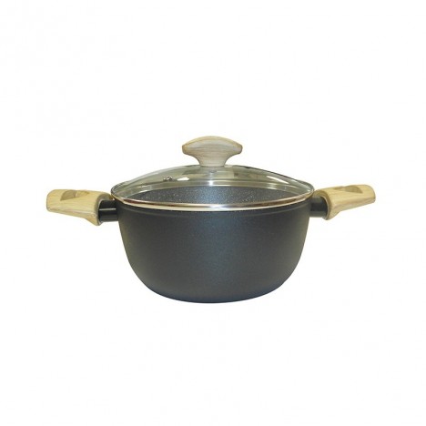 TVS Le Giuste Faitout 20 cm revêtement Quarzotek + couvercle pyrex (TVAL33182)