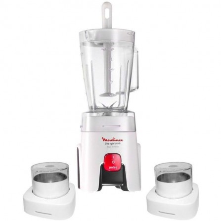 Blender MOULINEX GENUINE - 500 Watt + 2 accessoires - Blanc (LM242B25)