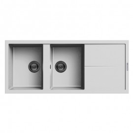 ÉVIER FOCUS 2 BACS + ÉGOUTTOIR BLANC (FILO 116W) ÉVIER FOCUS 2 BACS + ÉGOUTTOIR BLANC (FILO 116W)