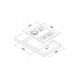 Focus Plaque de cuisson 4 feux - 60 Cm Vitro Noir - (F.409B)
