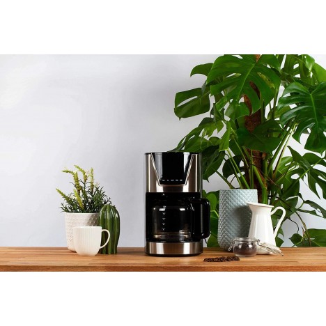 Cafetière filtre Livoo programmable 12 tasses 900 watt inox/noir (DOD172)