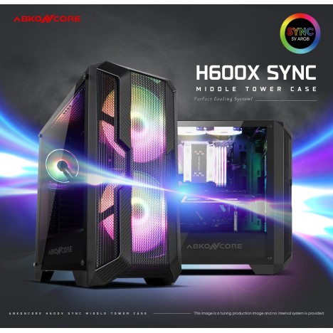 Boitier Gamer Abkoncore H600X Sync- RGB (H600XSYNC) Boitier Gamer Abkoncore H600X Sync- RGB (H600XSYNC)