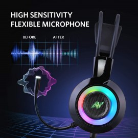 Micro casque Gamer ABKONCORE CH60 - NOIR (CH60)