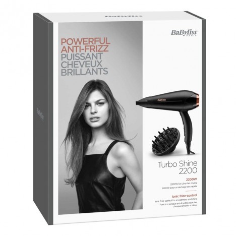 Sèche Cheveux Turbo BABYLISS 2200W - Noir - (D570DE) Sèche Cheveux Turbo BABYLISS 2200W - Noir - (D570DE)