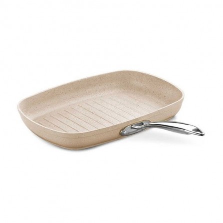 Poêle GRILL EN GRANITE KORKMAZ 35 X 25 CM - CRÈME (A1269)