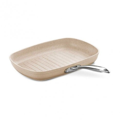 Poêle GRILL EN GRANITE KORKMAZ 35 X 25 CM - CRÈME (A1269)