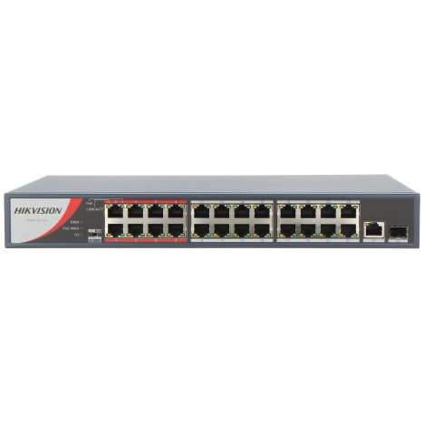 Switcher Hikvision 24 Port Fast Ethernet Unmanaged POE (DS-3E0326P-E/M-B)