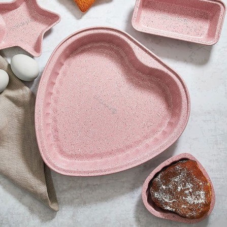 SET MOULE À GÂTEAU KORKMAZ COEUR 12 CM - ROSE (A764) 2