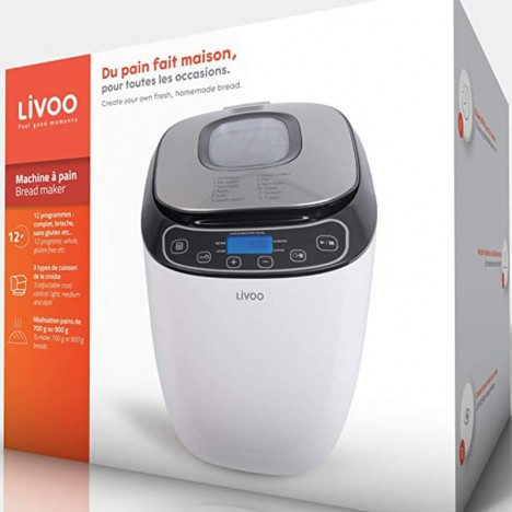 Machine à Pain LIVOO - 550W - Blanc et Noir (DOP218)