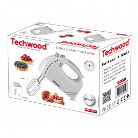 Batteur à main Techwood 300 Watt - blanc (TMM-3001) Batteur à main Techwood 300 Watt - blanc (TMM-3001)