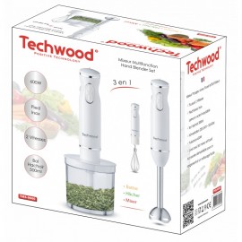 Mixeur 3en1 TECHWOOD 0.5L - 600W - Blanc (TMS-9600) Mixeur 3en1 TECHWOOD 0.5L - 600W - Blanc (TMS-9600)
