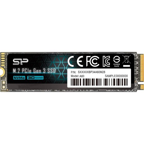 SILICON POWER 512Go SSD NVMe M.2 PCIe Gen3x4 2280 TLC (SP512GBP34A60M28)