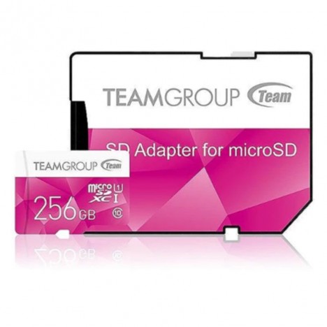 Carte Mémoire TeamGroup 256go Micro Sdxc Class 10 + Adaptateur (TCUSDX256GUHS46)