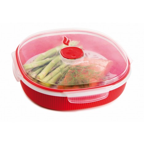Cuiseur Vapeur Micro-Ondes, 2 L, Polypropylène, Rouge (SNPL21326) Cuiseur Vapeur Micro-Ondes, 2 L, Polypropylène, Rouge (SNPL21326)