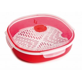 Cuiseur Vapeur Micro-Ondes, 2 L, Polypropylène, Rouge (SNPL21326) Cuiseur Vapeur Micro-Ondes, 2 L, Polypropylène, Rouge (SNPL21326)