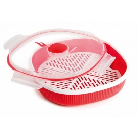 Cuiseur Vapeur Micro-Ondes, 2 L, Polypropylène, Rouge (SNPL21326) Cuiseur Vapeur Micro-Ondes, 2 L, Polypropylène, Rouge (SNPL21326)