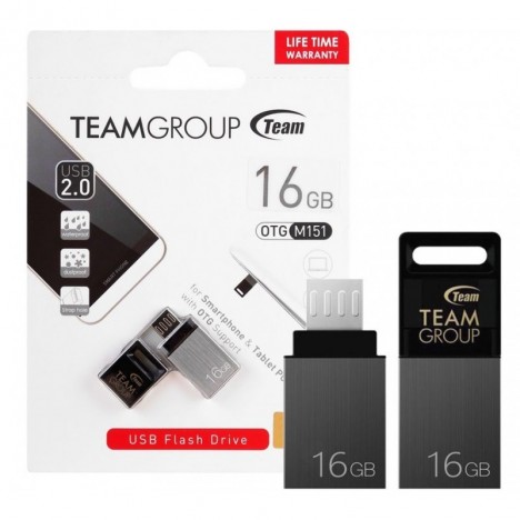 Clé USB TeamGroup M151 OTG - 16 Go (TM15116GC01) Clé USB TeamGroup M151 OTG - 16 Go (TM15116GC01)