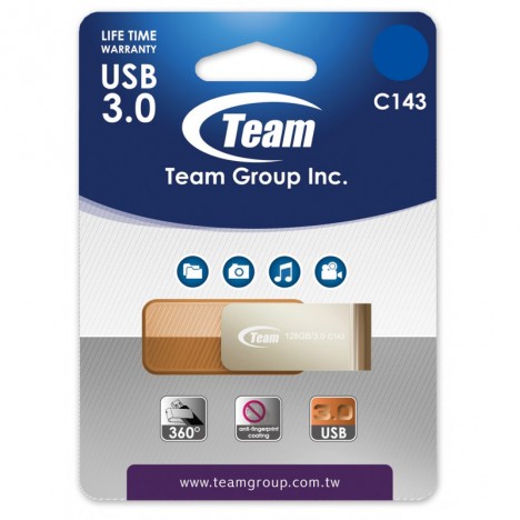 Clé USB TeamGroup C143 64 Go - USB 3.0 - Orange (TC143364GN01) Clé USB TeamGroup C143 64 Go - USB 3.0 - Orange (TC143364GN01)
