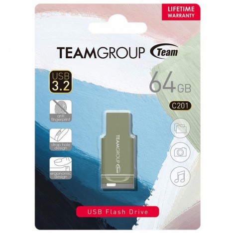 Clé USB TeamGroup C201 - 64 Go - Vert (TC201364GG01)