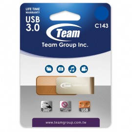 Clé USB TeamGroup C143 128 Go - USB 3.0 - Orange (TC1433128GN01)