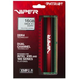 Barrette Mémoire PATRIOT VIPER 4 32g (2x16) 3200mhz Cl16 - Rouge (PV432G320C6K)