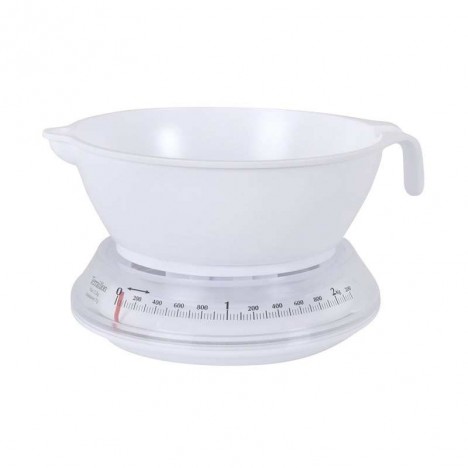 TERRAILLON Balance de cuisine mécanique T206 - 2 kg - Bol 1 L - Blanc