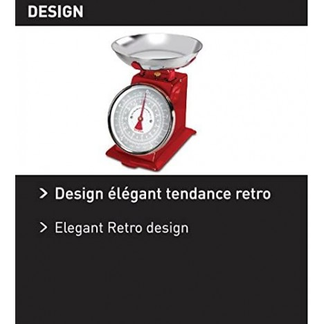 Balance de Cuisine Mécanique Tradition 500 - TERRAILLON - Rouge (14476) Balance de Cuisine Mécanique Tradition 500 - TERRAILLON - Rouge (14476)