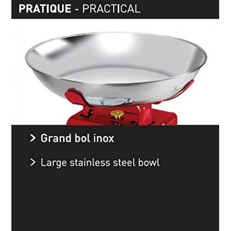 Balance de Cuisine Mécanique Tradition 500 - TERRAILLON - Rouge (14476) Balance de Cuisine Mécanique Tradition 500 - TERRAILLON - Rouge (14476)