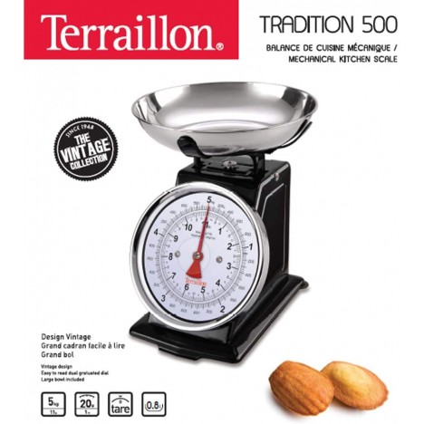 Balance de Cuisine Mécanique Tradition 500 - TERRAILLON - Noir (14477)